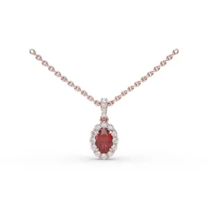 Discount Fana Ruby and Diamond Halo Necklace