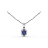 Best Fana Sapphire and Diamond Halo Necklace