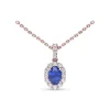 Online Fana Sapphire and Diamond Halo Necklace
