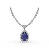 Outlet Fana Sapphire and Diamond Teardrop Necklace