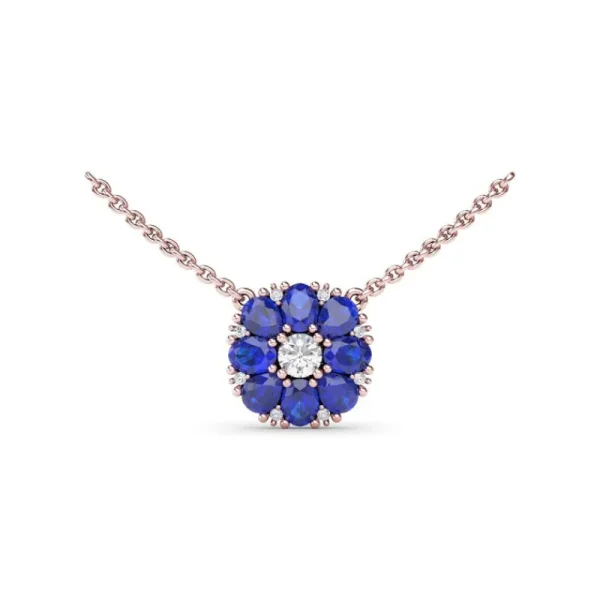 Online Fana Sapphire Flower Cluster Necklace