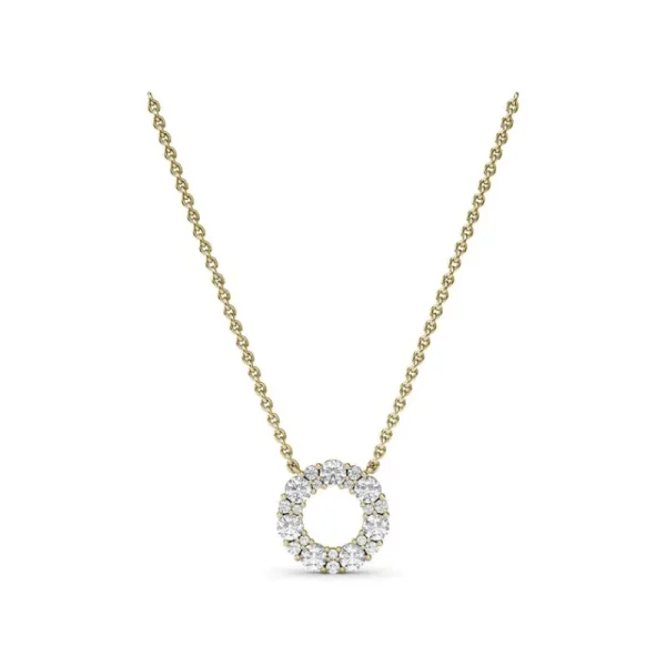 Clearance Fana Shared Prong Diamond Circle Necklace