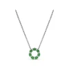 Fashion Fana Shared Prong Emerald and Diamond Circle Necklace