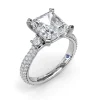 Clearance Fana Side Stone Pavé Diamond Engagement Ring