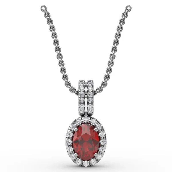 Clearance Fana Sophisticated Ruby and Diamond Pendant