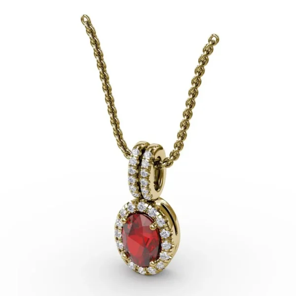 Clearance Fana Sophisticated Ruby and Diamond Pendant