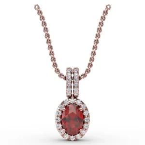 Clearance Fana Sophisticated Ruby and Diamond Pendant