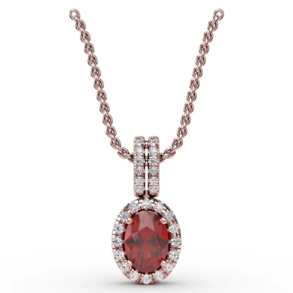 Clearance Fana Sophisticated Ruby and Diamond Pendant