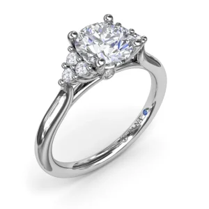 Online Fana Sophisticated Side Cluster Diamond Engagement Ring
