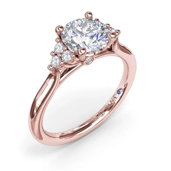 Online Fana Sophisticated Side Cluster Diamond Engagement Ring