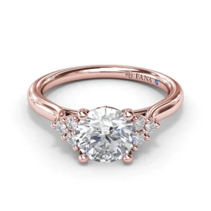 Online Fana Sophisticated Side Cluster Diamond Engagement Ring