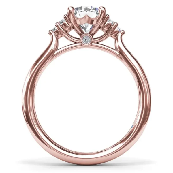 Online Fana Sophisticated Side Cluster Diamond Engagement Ring