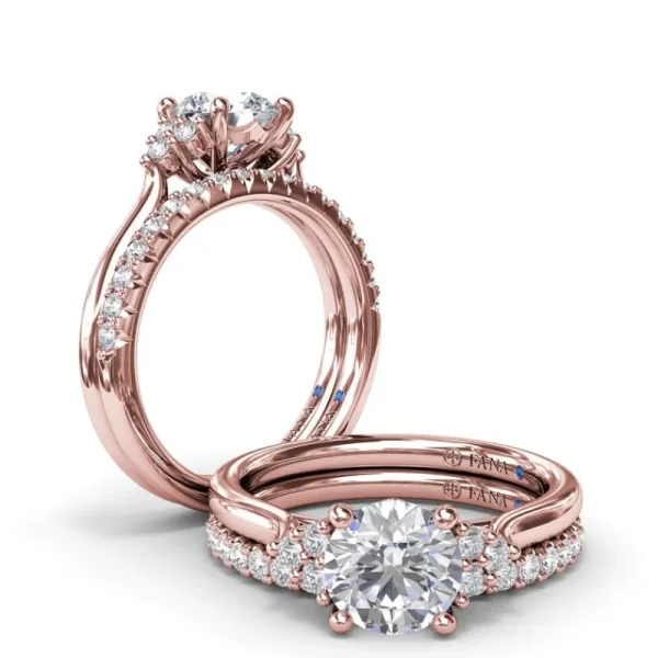 Online Fana Sophisticated Side Cluster Diamond Engagement Ring