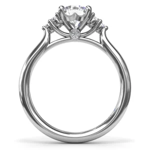 Online Fana Sophisticated Side Cluster Diamond Engagement Ring