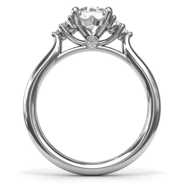 Online Fana Sophisticated Side Cluster Diamond Engagement Ring