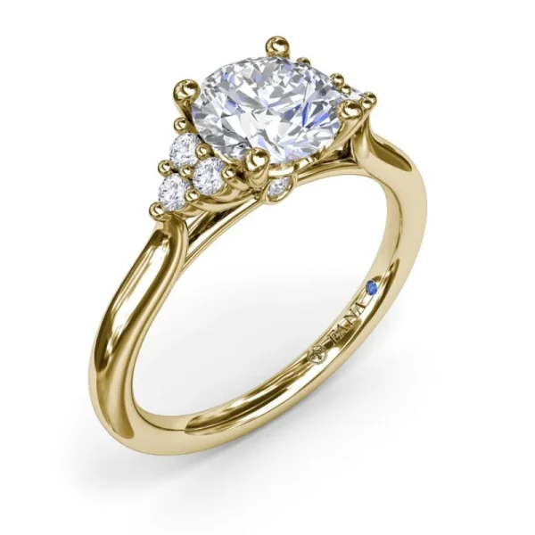 Online Fana Sophisticated Side Cluster Diamond Engagement Ring
