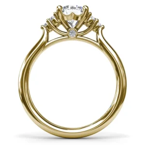 Online Fana Sophisticated Side Cluster Diamond Engagement Ring