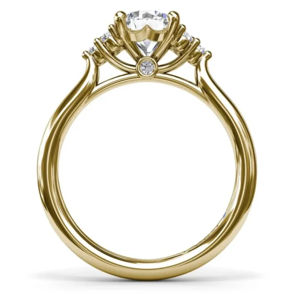 Online Fana Sophisticated Side Cluster Diamond Engagement Ring