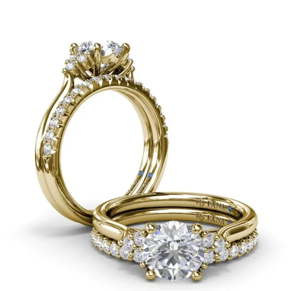 Online Fana Sophisticated Side Cluster Diamond Engagement Ring