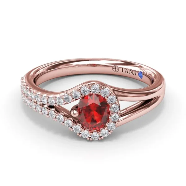 Hot Fana Split Ruby and Diamond Wrap Ring