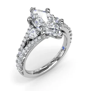 Clearance Fana Split Shank Marquise Diamond Engagement Ring