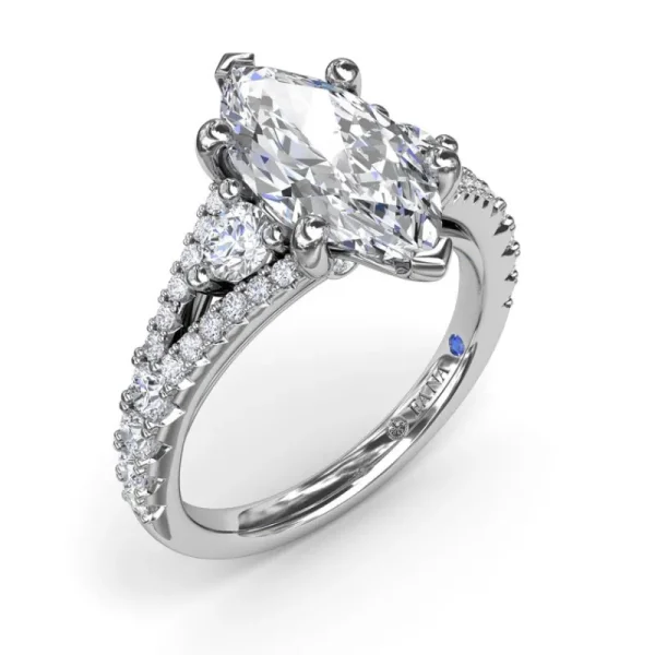 Clearance Fana Split Shank Marquise Diamond Engagement Ring