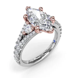 Clearance Fana Split Shank Marquise Diamond Engagement Ring