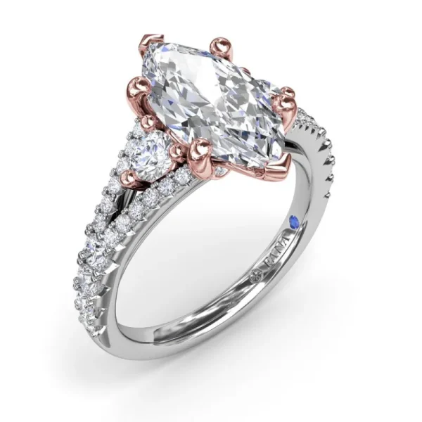 Clearance Fana Split Shank Marquise Diamond Engagement Ring