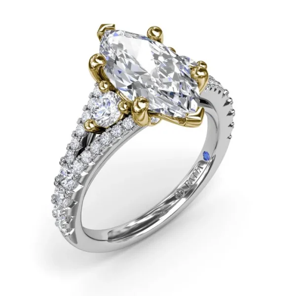 Clearance Fana Split Shank Marquise Diamond Engagement Ring
