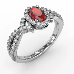 Sale Fana Swirls of Love Ruby and Diamond Twist Ring