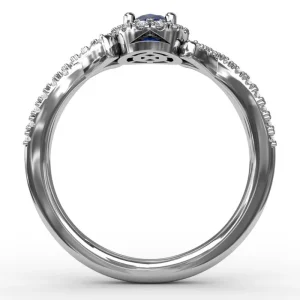 New Fana Swirls of Love Sapphire and Diamond Twist Ring