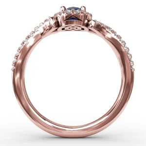 New Fana Swirls of Love Sapphire and Diamond Twist Ring