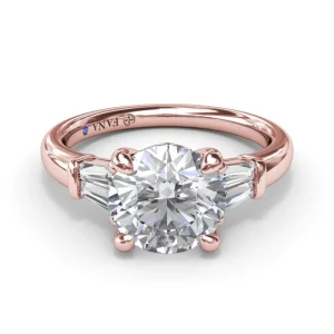 New Fana Tapered Baguette Diamond Engagement Ring