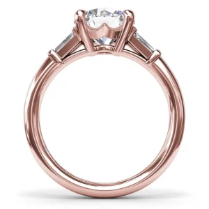 New Fana Tapered Baguette Diamond Engagement Ring