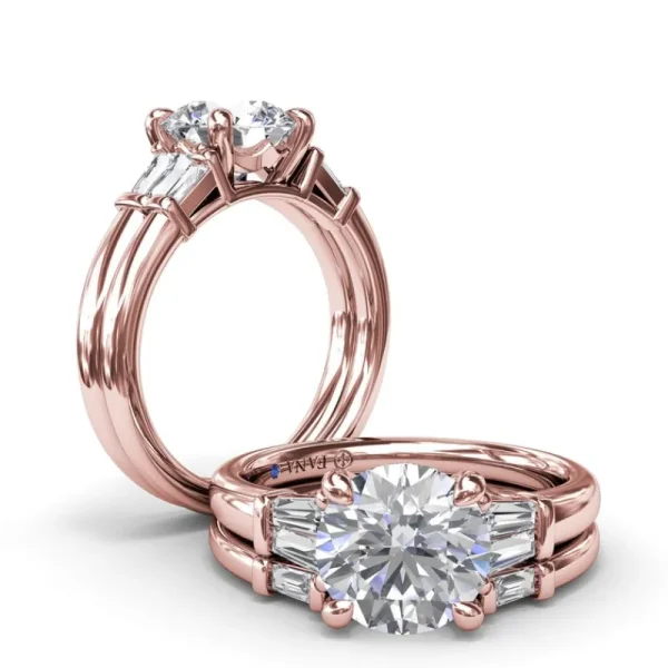 New Fana Tapered Baguette Diamond Engagement Ring