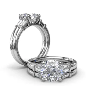 New Fana Tapered Baguette Diamond Engagement Ring