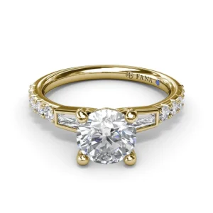 Hot Fana Tapered Baguette Diamond Engagement Ring