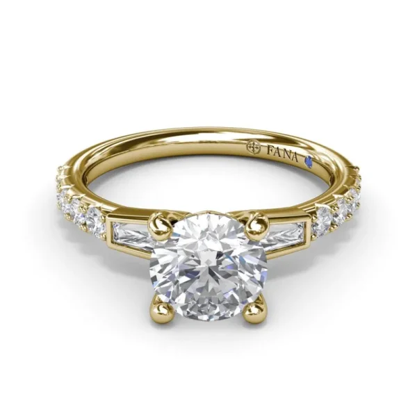 Hot Fana Tapered Baguette Diamond Engagement Ring