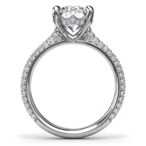 Outlet Fana Tapered Pavé Diamond Engagement Ring