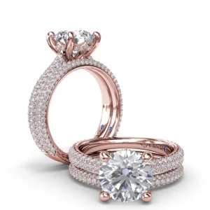 Outlet Fana Tapered Pavé Diamond Engagement Ring