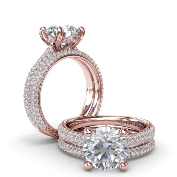 Outlet Fana Tapered Pavé Diamond Engagement Ring
