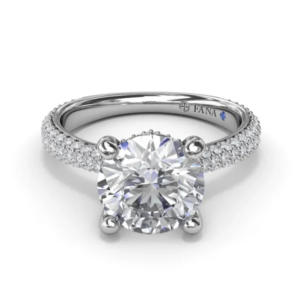 Outlet Fana Tapered Pavé Diamond Engagement Ring