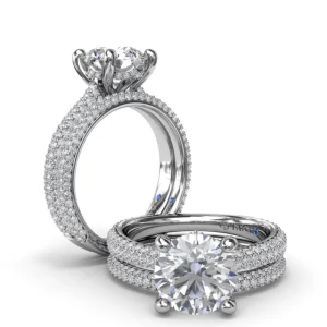 Outlet Fana Tapered Pavé Diamond Engagement Ring