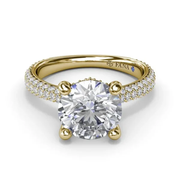 Outlet Fana Tapered Pavé Diamond Engagement Ring