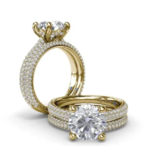 Outlet Fana Tapered Pavé Diamond Engagement Ring