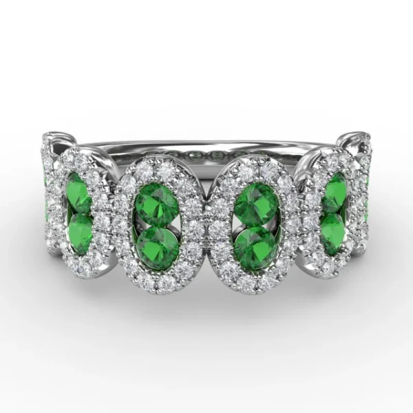 Hot Fana Think Like A Queen Emerald and Diamond Ring