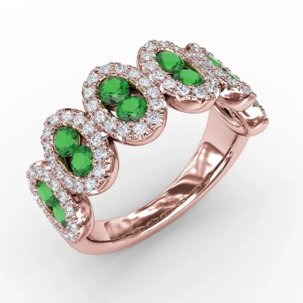 Hot Fana Think Like A Queen Emerald and Diamond Ring