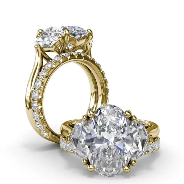 Hot Fana Three Stone Diamond Cadillac Engagement Ring