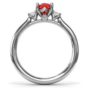 Discount Fana Three Stone Ruby and Diamond Ring