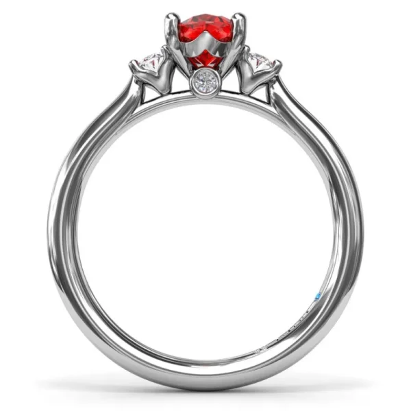 Discount Fana Three Stone Ruby and Diamond Ring